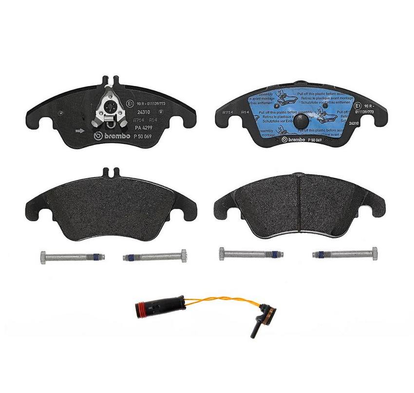 Mercedes Brakes Set Kit - Pads Front (Low-Met) (with Sensor) 2115401717 - Brembo 2372405KIT